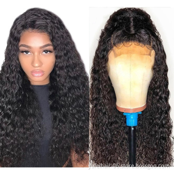 Hot Sale HD Lace Front Wig Wet And Wavy Brazilian Virgin Water Wave Human Hair Wigs Pre Plucked Lace Frontal Closure Wig